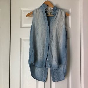 jean light wash tank top